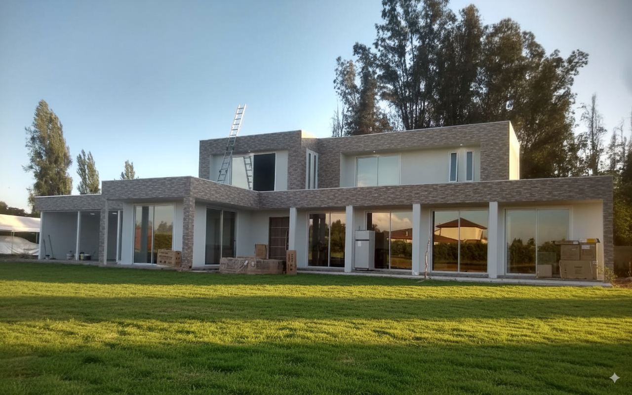 Estructura de madera para techo de casa residencial.